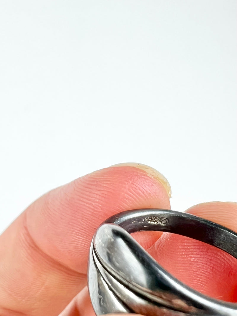 Danish Modernist Fredericia Soiv Oxidised Sterling Ring- Size 8.5