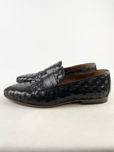 Brando Clive Black Woven Leather Loafers - EU40