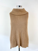 Michael by Michael Kors Taupe Turtle Neck Sleeveless Jumper - L