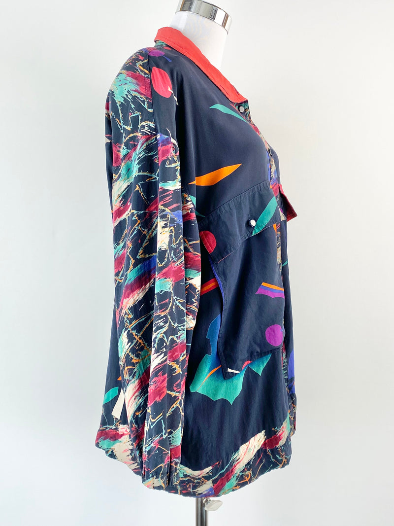 Vintage 90s Escada by Margaretha Ley Silk Patterned Jacket - AU12