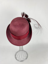 Vintage Mr John Classic Mulberry Feathered Hat