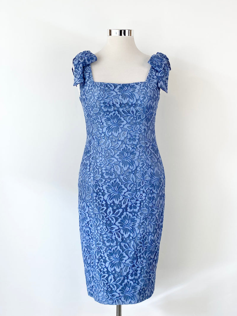 Rodeo Show Cornflower Blue Lace Midi Dress NWT - AU14