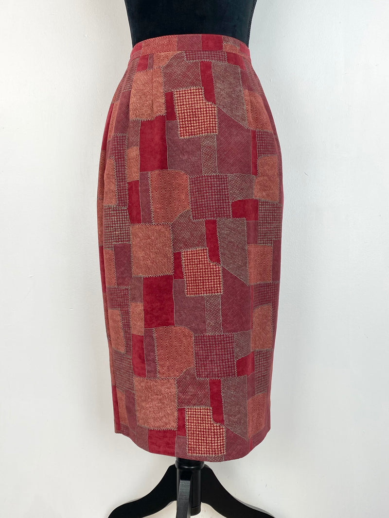 Vintage Red Patchwork Skirt - AU8