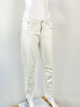Helmut Lang White Denim Skinny Ankle Jeans - W30
