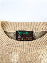 Vintage Ansett Beige Wool Knit Sweater - AU12