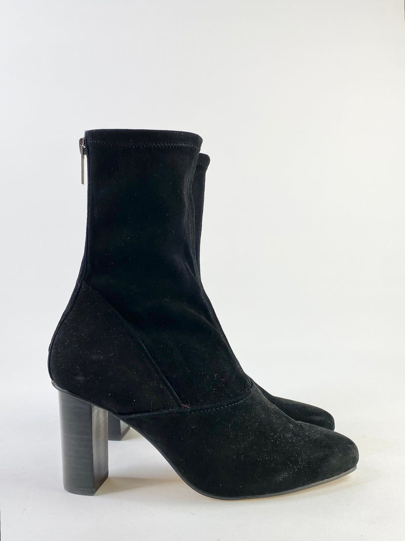 Country Road Black Suede Ankle Boots - EU39