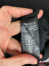 Karen Millen Black Long Sleeved Asymetrical Zipper Dress - AU 10