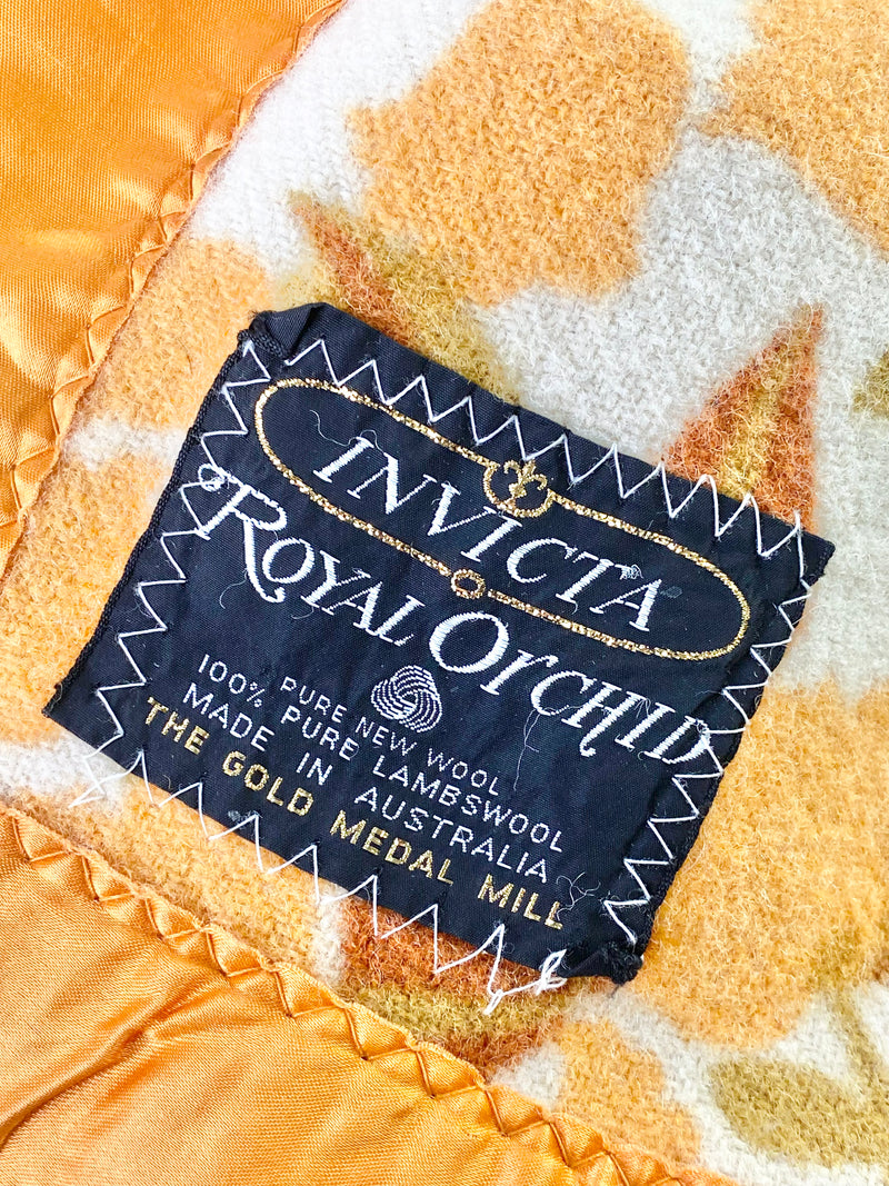 Vintage Invicta Royal Orchid Lambswool Blanket