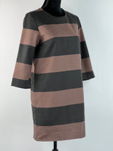 Marimekko Black + Brown Wide Stripe Tunic - AU6-8