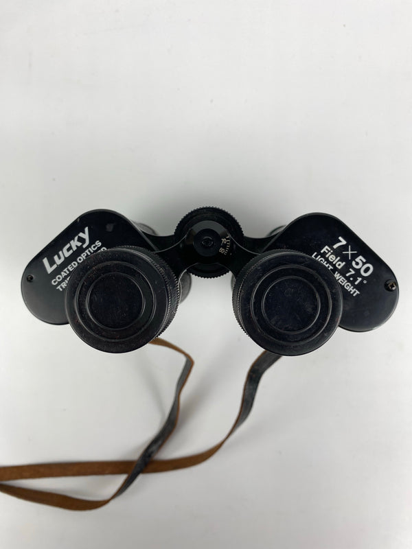 Vintage Lucky Coated Optics 7 x 50 binoculars with Leather Case