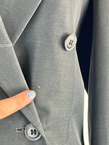 Dries Van Noten Charcoal Silk Blend Midi Coat - AU10-12