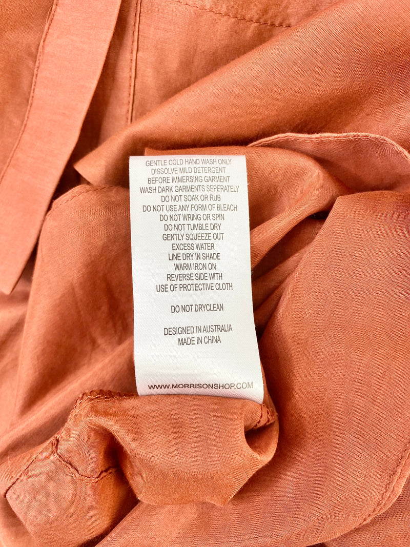 Morrison Rust Shaded Silk & Cotton Blouse - AU12