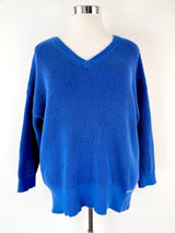 Michael by Michael Kors Blue V-Neck Sweater - L