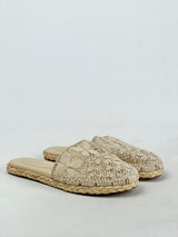Zimmerman Raffia-trimmed Crochet Cotton Slippers - EU37