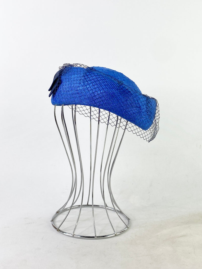 Pierre Cardin Electric Blue Veiled Fascinator