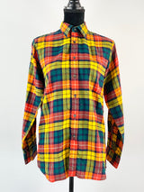 Vintage Viyella Original Blend Bright Plaid Shirt - L