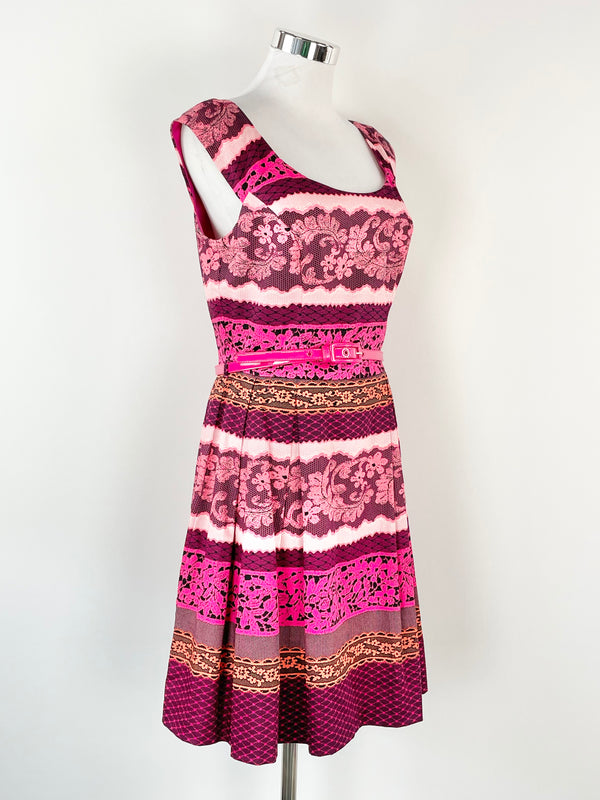 Review Pink & Blush Oakland Patterned Midi Dress - AU12