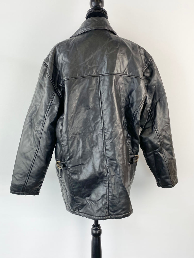 Vintage 70s Black Padded Jacket - Men's Size Large