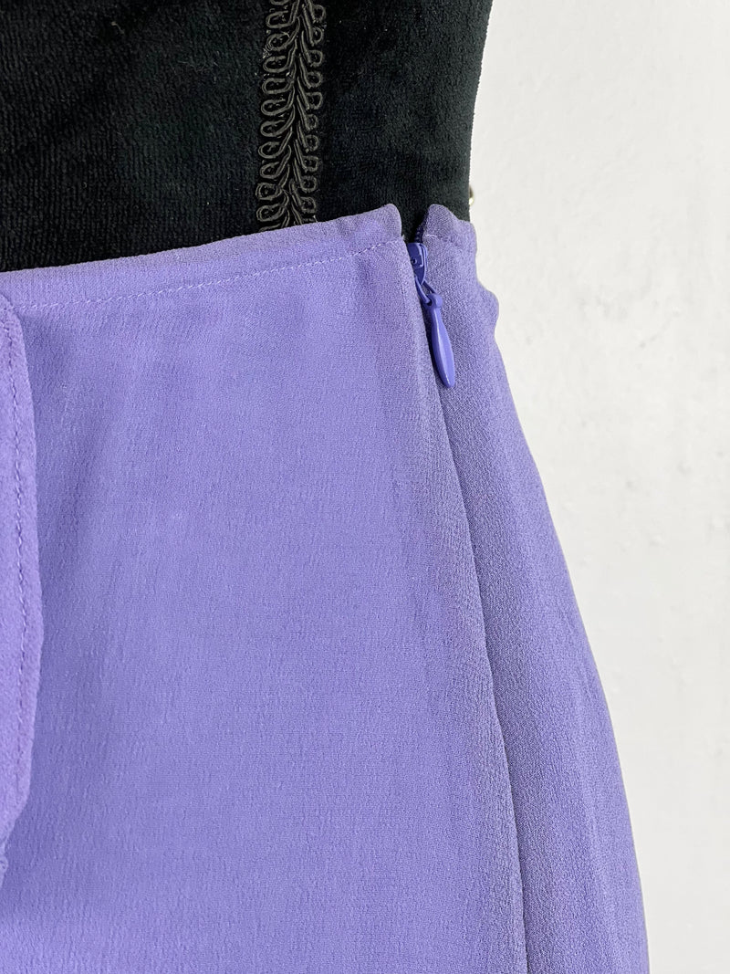 Y2K Lavender Silk Ruffle Skirt - AU14