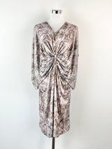 Emma Cook Graphic Print Fur Silk Rayon Dress - AU12