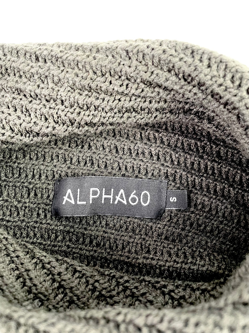 Alpha60 Dark Green Ribbed Knit Sweater - S