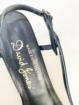 Vintage Sheer Black Crystal Embellished Heels - EU39