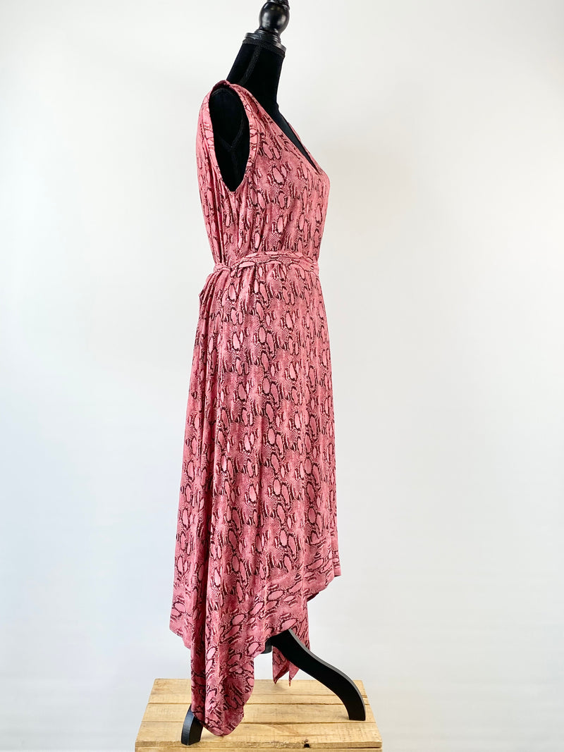 Husk Carribean Pink Snake Print Dress - AU10