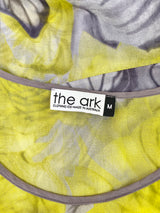 The Ark Sheer Silk Yellow & Grey Rose Tunic - AU12