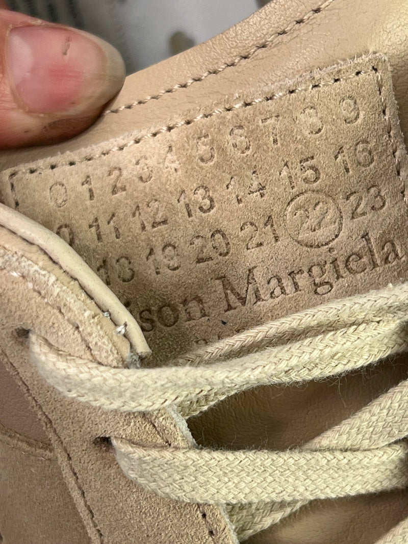 Maison Margiela 'Replica' Leather + Suede Beige Sneakers - EU38.5