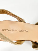 Diane von Furstenberg Taupe Ankle Strap Wedges - EU41