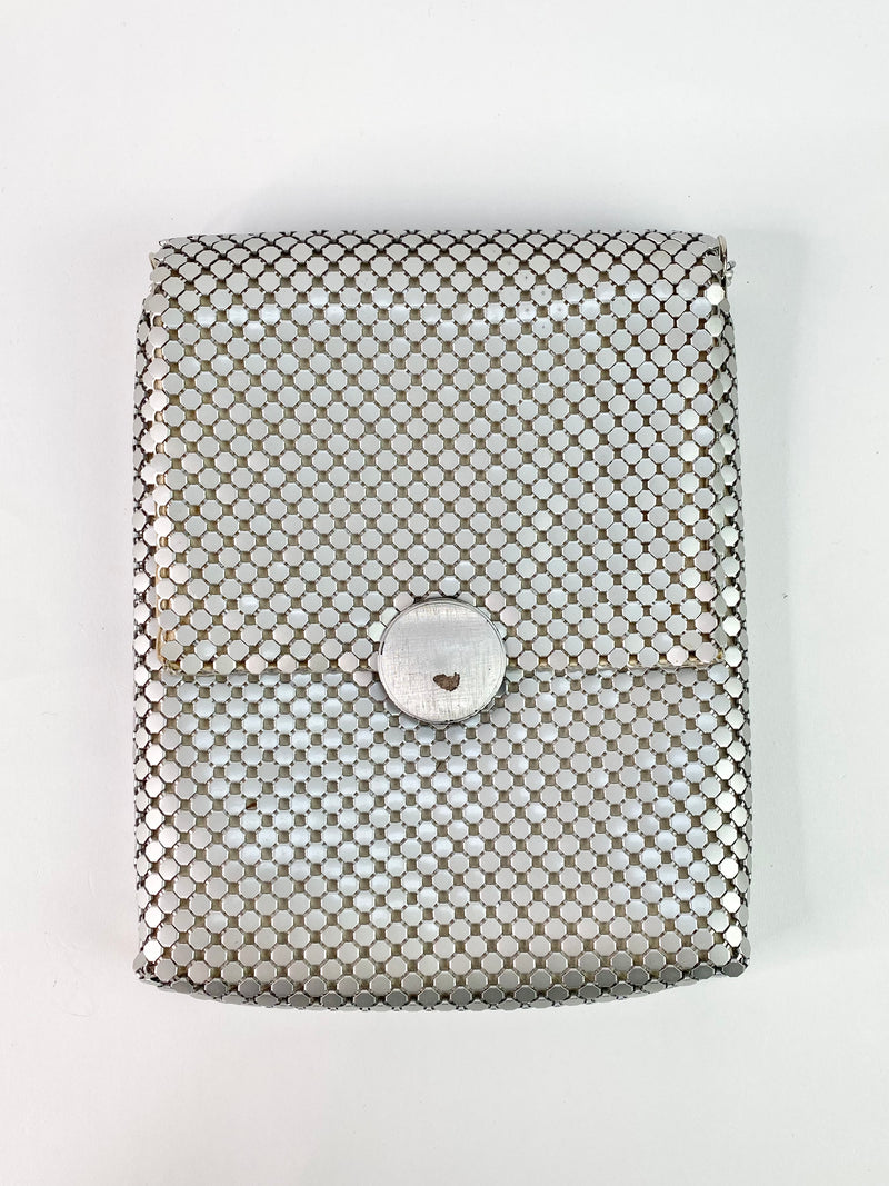 Oroton Silver Glomesh Rectangular Evening Bag