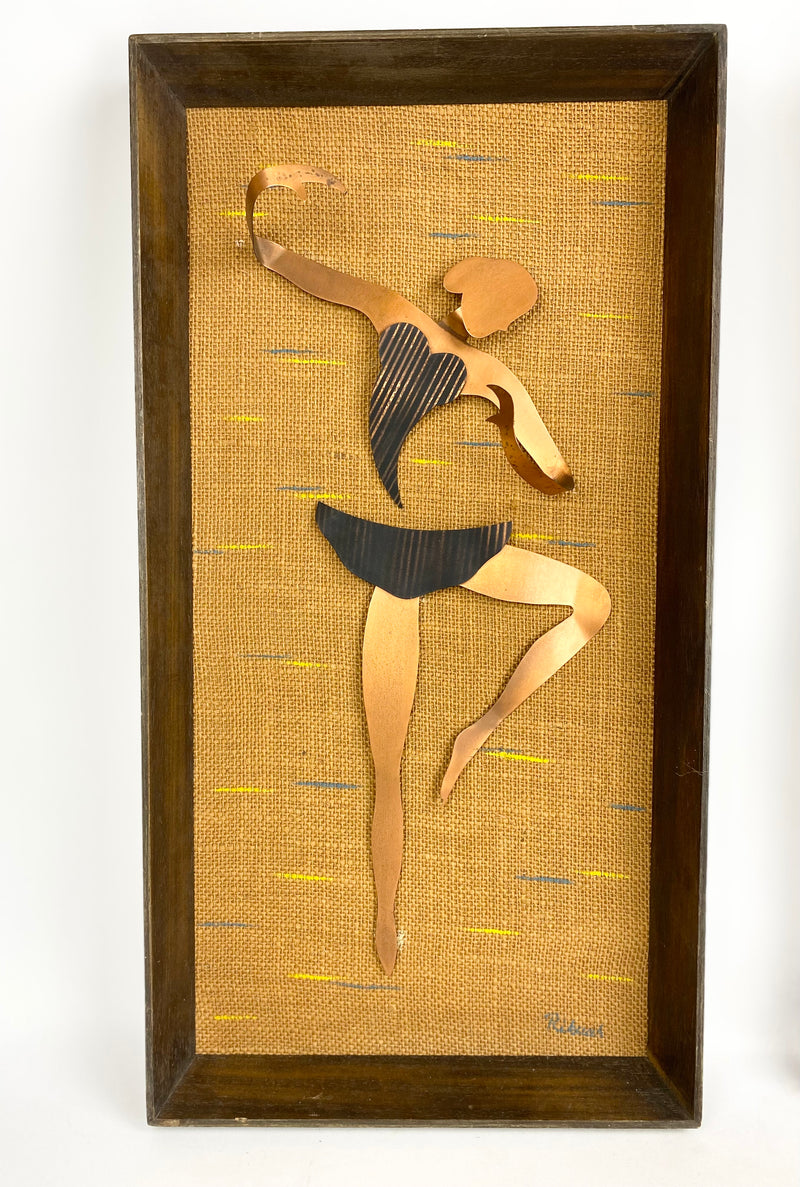 Vintage Rikuah Framed Copper Dancers