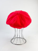 Vintage Red Felt Newsboy Hat - 57