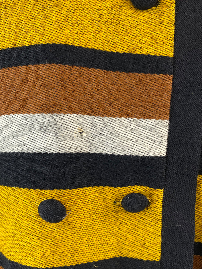 Vintage Impakt Mustard & Tan Striped Coat - AU10