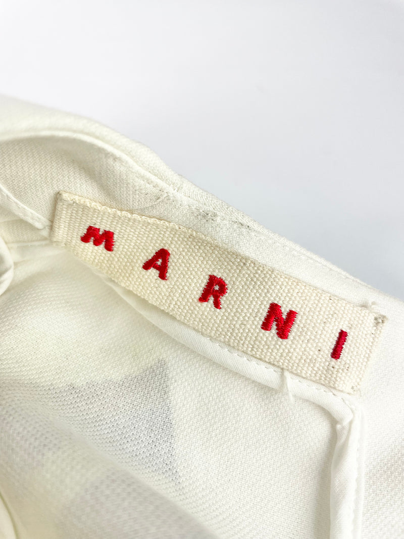 Marni Ivory Knit-Pattern Shift Dress - AU8