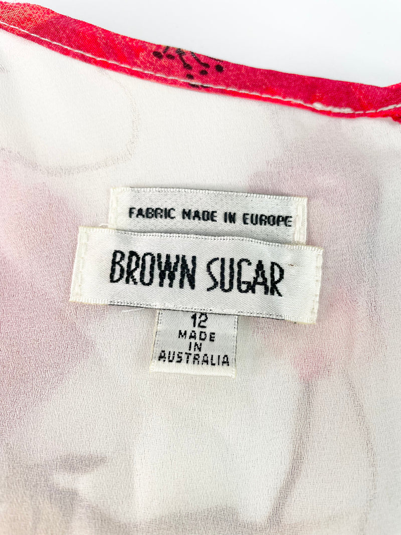 Brown Sugar White Floral A-Line Dress - AU12