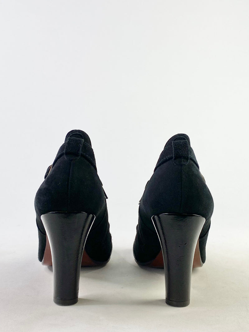 Chie Mihara Black Heeled Brogues - EU39.5
