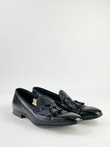 Bally Black Patent Leather Tassel Loafers - USA7
