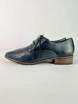 Gino Ventori Navy Blue Dotted Bastille Lace Up Shoes - EU41