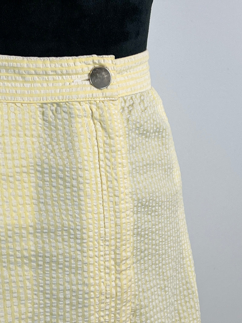 Vintage Laura Ashley Yellow Seersucker Skirt - AU14