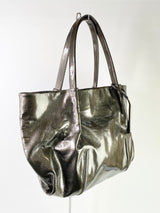 Calvin Klein Gunmetal Grey Patent PVC Tote Bag