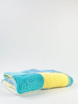 Handknitted Baby Soft Blues & Yellows Baby Blanket