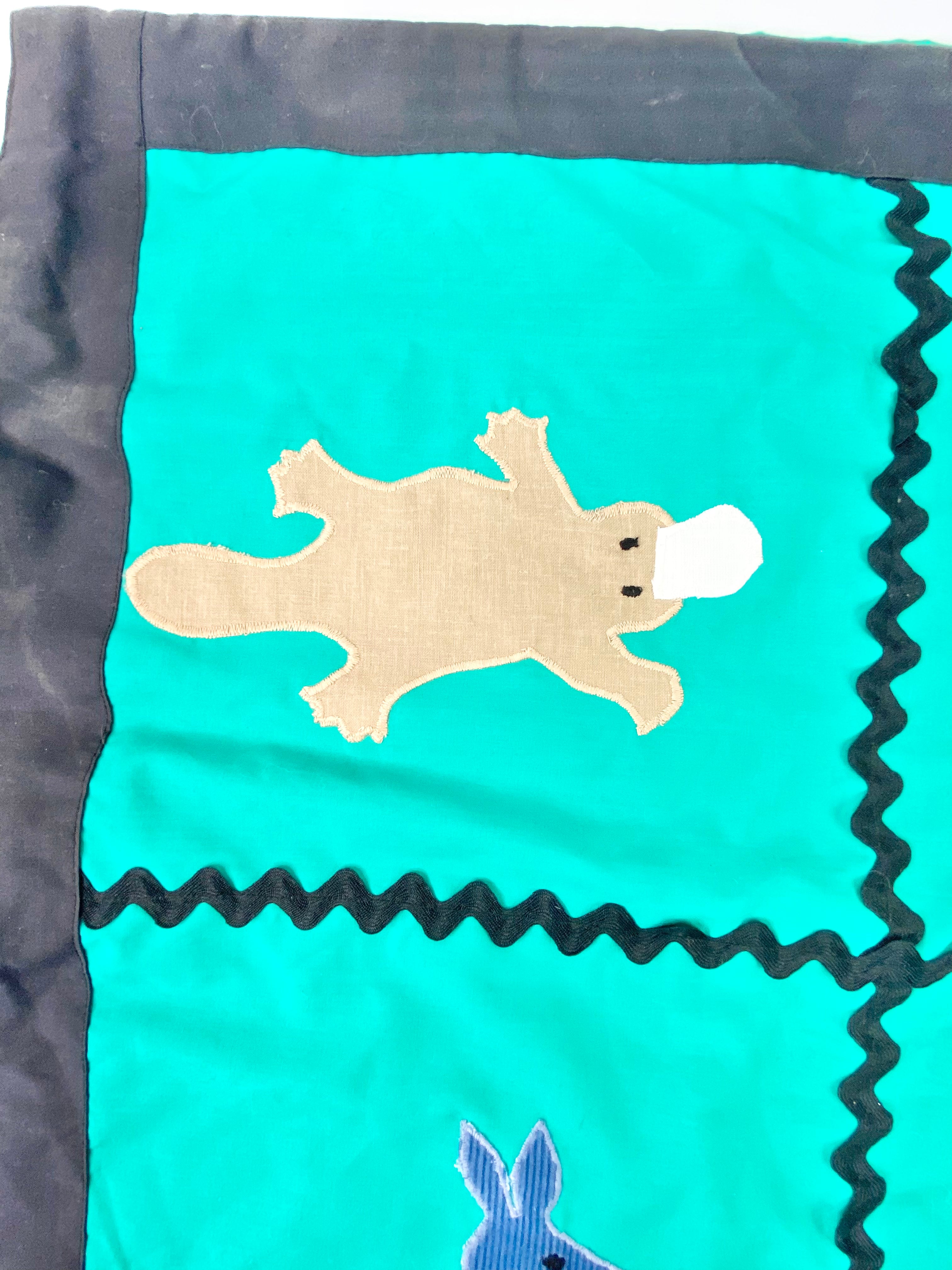Handmade Australiana Wildlife Green Cushion