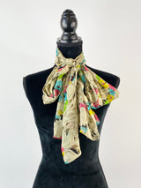 Lisa Ho Cream Silk Floral Scarf