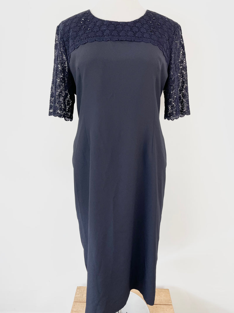 Veria Designs Navy Blue Short Sleeve Dress - AU16