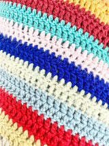 Vintage Chevron Patterned Colourful Crochet Blanket