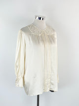 Dolce & Gabbana Cream Silk Blend Blouse  NWT- AU12