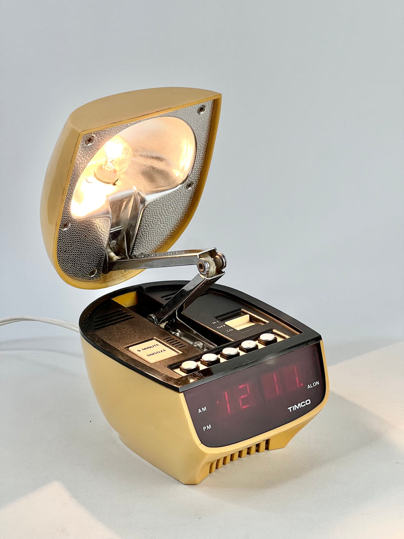 Vintage 70s Timco Alarm Clock Lamp