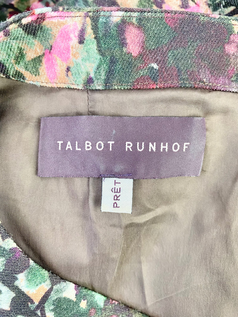 Talbot Runhof Wool Blend Floral Dress - AU14/16