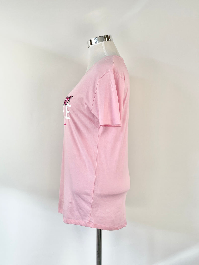 Quantum Courage 'Tout Est Possible Courage' Pink T-Shirt - XL